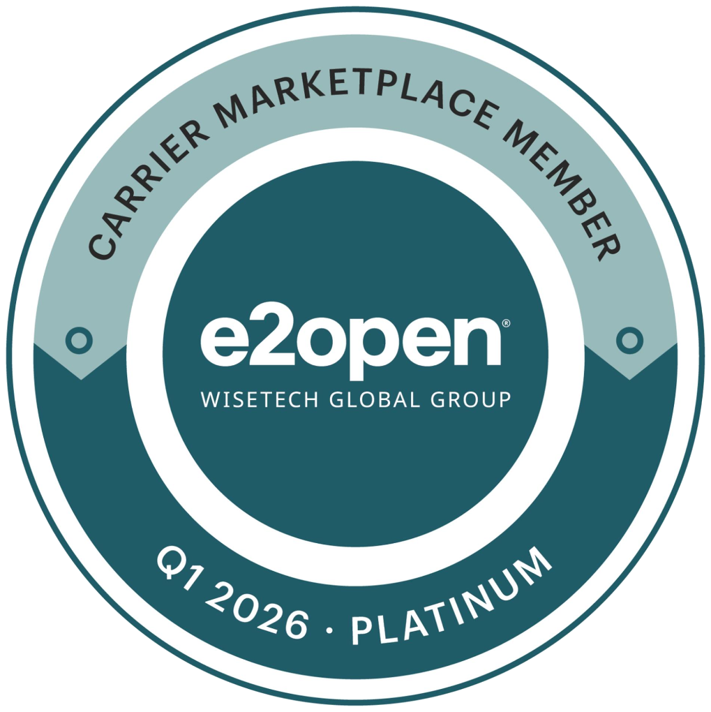 e2open Carrier Marketplace Member 2026 Platinum badge